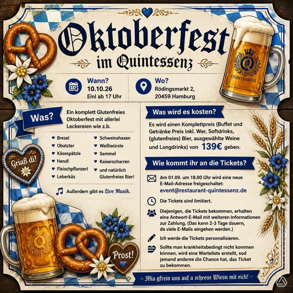 Glutenfreies Oktoberfest im Quintessenz (Hamburg)