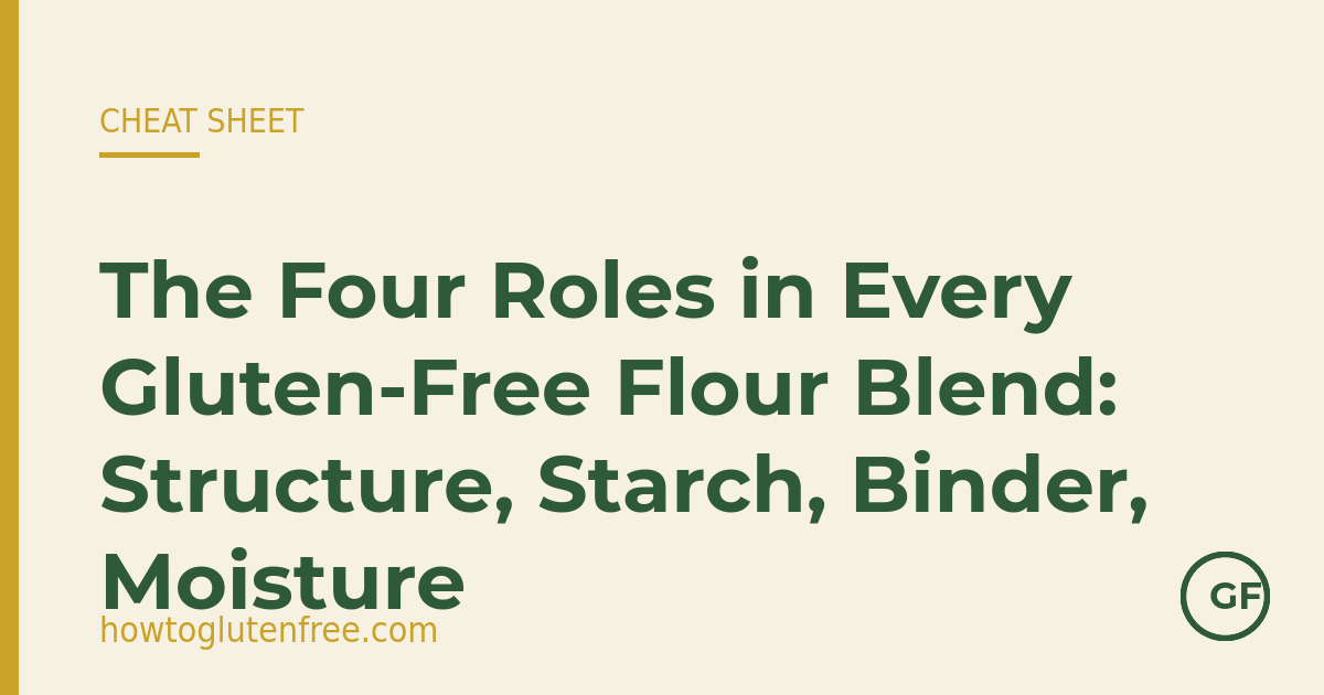HTGF cheat sheet: the four roles in every gluten-free flour blend - structure, starch, binder and moisture