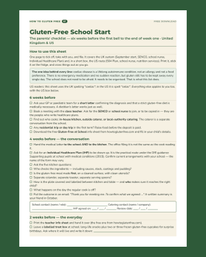 Gluten-Free School Start Checklist — 6 Weeks to Day One (EN · DE · IT)