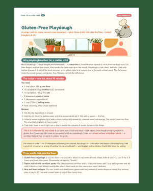 Gluten-Free Playdough — Recipe Card + Craft Swaps (EN · DE · IT)