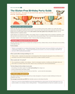 The Gluten-Free Birthday Party Guide — Hosting, Guesting & the Cake (EN · DE · IT)